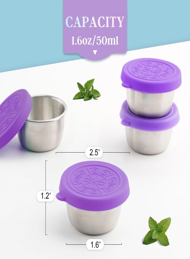 Qukaka 6x1.6 Oz Salad Dressing Containers With Lids, Small Leakproof Reusable Stainless Steel Salad Dressing Container To Go For Lunch Boxes,Sauce containers, Picnics,Travel Meal Prep And Kitchen Storage. - Image 2